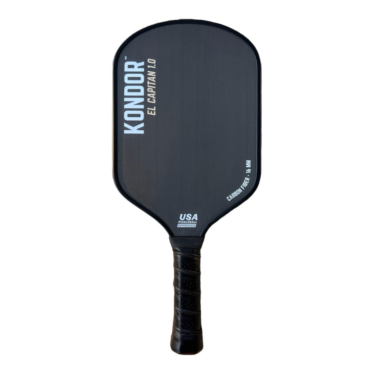 EL CAPITÁN 1.0 RAW CARBON PRO PICKLEBALL PADDLE - BLACK